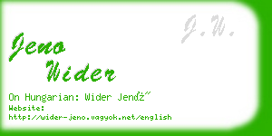 jeno wider business card